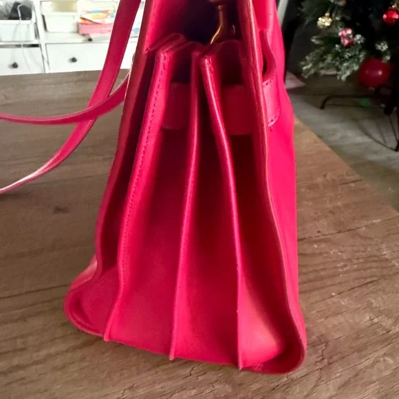 Saint Laurent Fuchsia Leather Satchel - Picture 2 of 12